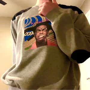 Custom made medium sweater with Kodack Black in house design.